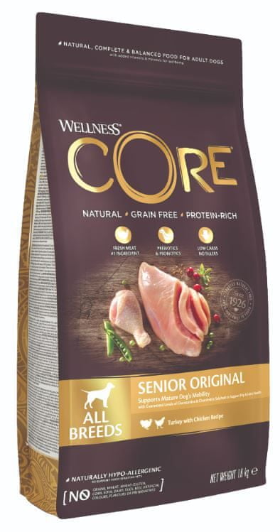 WELLNESS-CORE Senior Turkey with Chicken Recipe 1,8 kg